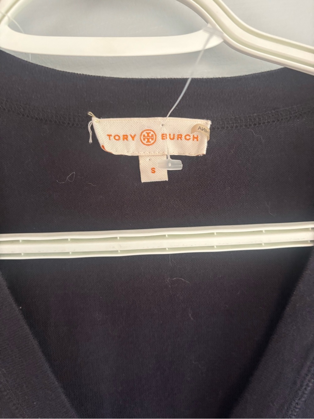 Tory Burch Black V-Neck Logo Button Cardigan - Picture 2 of 4